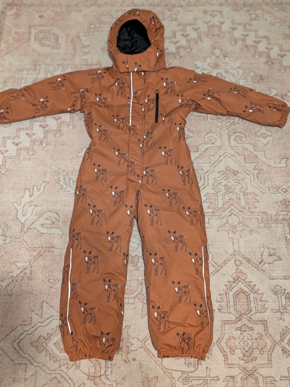 Reima Finland Kids Unisex Snowsuit in Rust with Deer Print 7T